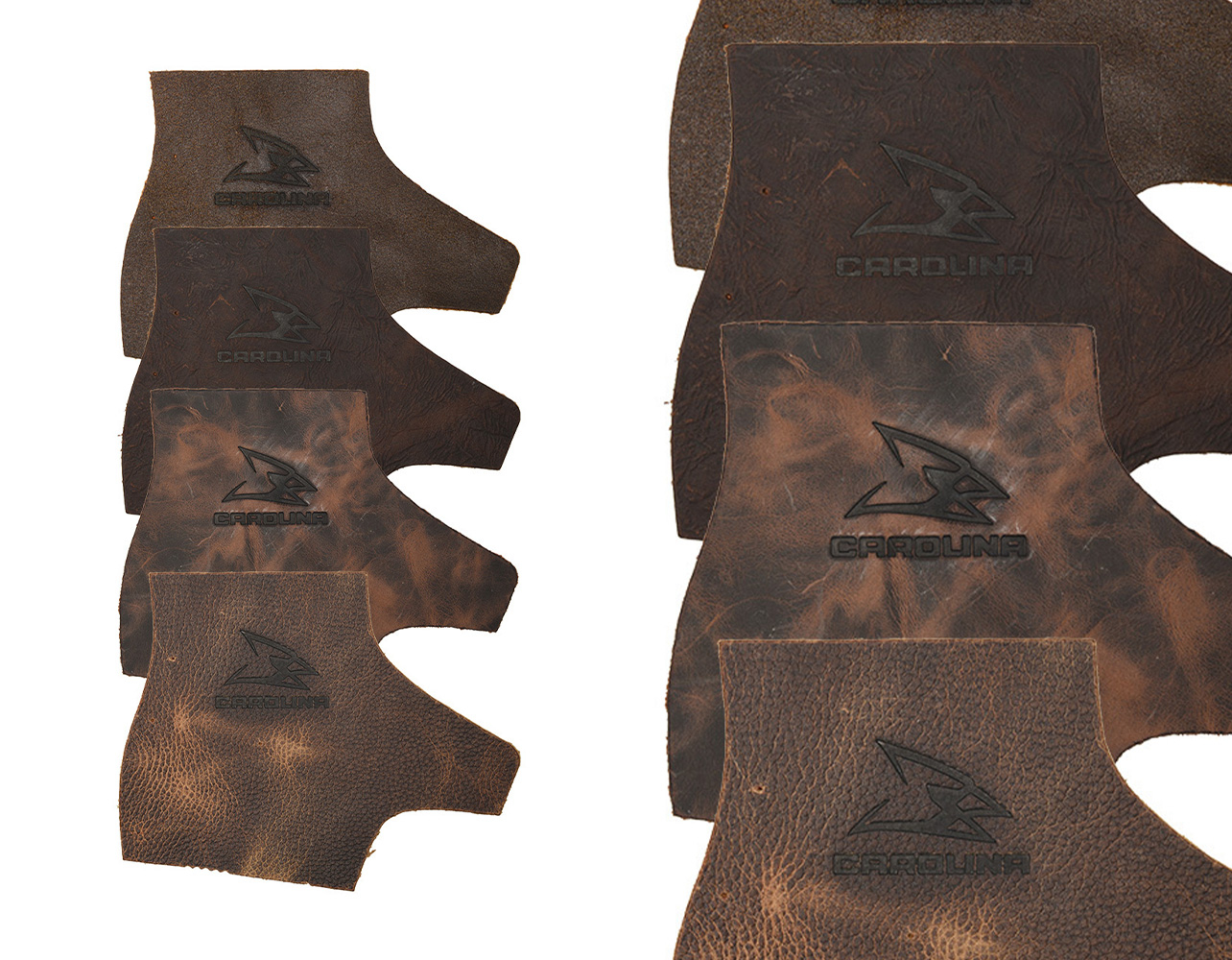Four quarter color leathers with the Carolina logo.